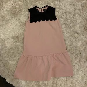 Light pink and black dress.